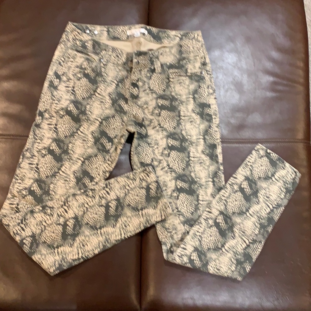 CAbi Snakeskin Patterned Jeans
